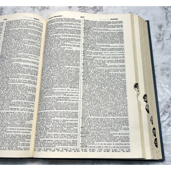 Vintage 1967 Websters Seventh New Collegiate Dictionary Hardcover Blue with Gold - Picture 14 of 16